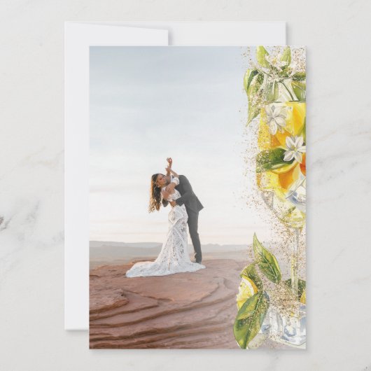 Lemon Limoncello Foto Italien Hochzeit in Urlaubso Einladung (Rückseite)