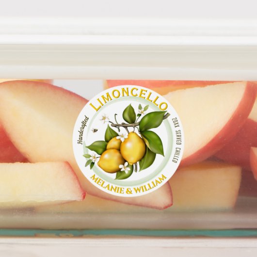 Lemon Limoncello Fruchtgeschenk Etiketten (Befestigt)