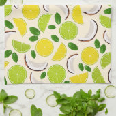Lemon Limone Kokosnuss und Minze fröhlich fröhlich Geschirrtuch (Gefaltet)