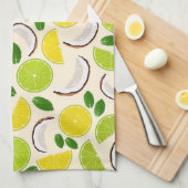 Lemon Limone Kokosnuss und Minze fröhlich fröhlich Geschirrtuch (Viertel Falte)