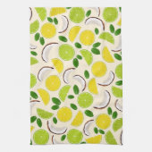 Lemon Limone Kokosnuss und Minze fröhlich fröhlich Geschirrtuch (Vertikal)