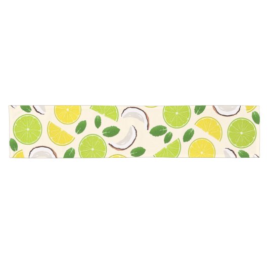 Lemon Limone Kokosnuss und Minze fröhlich fröhlich Kurzer Tischläufer (Horizontal)