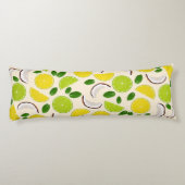 Lemon Limone Kokosnuss und Minze fröhlich fröhlich Seitenschläferkissen (Rückseite)