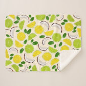 Lemon Limone Kokosnuss und Minze fröhlich fröhlich Sherpadecke (Vorderseite (Horizontal))