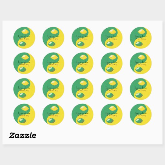 Lemon-Limone Yin-Yang Stickers (Blatt)