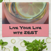 Lemon Live Life Slice mit Zest Pink Geschirrtuch (Gefaltet)
