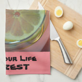 Lemon Live Life Slice mit Zest Pink Geschirrtuch (Viertel Falte)