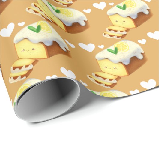 Lemon Loaf Cake Bread With Icing Geschenkpapier (Rolleneckpunkt)