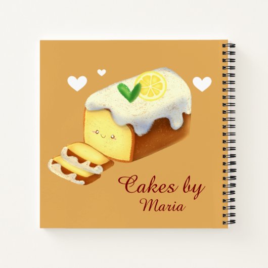 Lemon Loaf Cake Bread With Icing Notizblock (Rückseite)