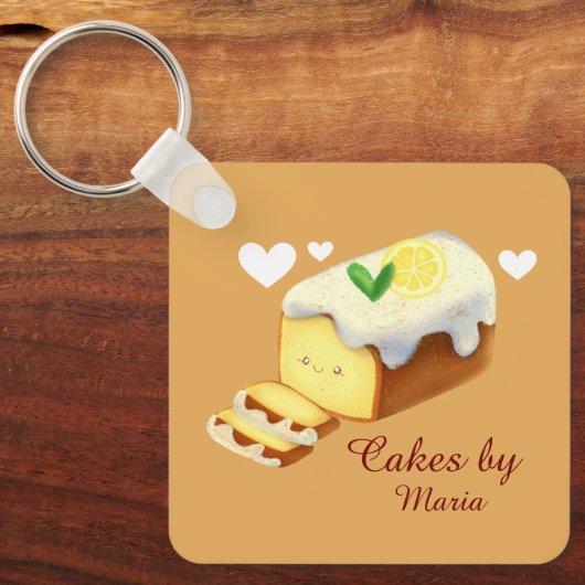 Lemon Loaf Cake Bread With Icing Schlüsselanhänger (Vorderseite)