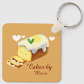 Lemon Loaf Cake Bread With Icing Schlüsselanhänger (Rückseite)