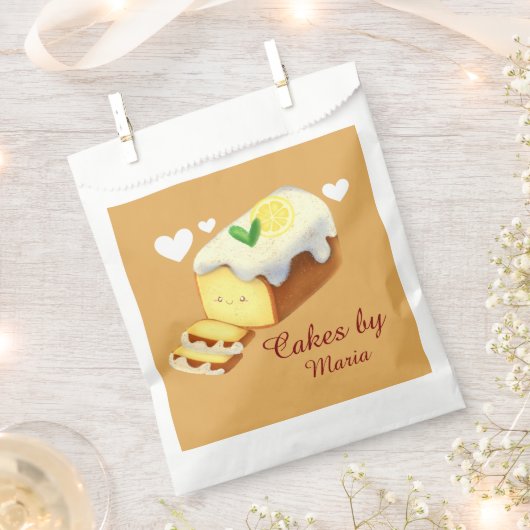 Lemon Loaf Kuchen Brot mit Icing Geschenktütchen (Ausgeschnitten)