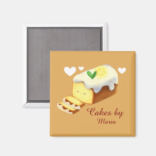 Lemon Loaf Kuchen Brot mit Icing Magnet (Vorderseite/Rückseite)