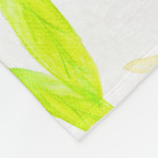 Lemon Lovely Botanical Medium Sized Fleece Blankon (Ecke)