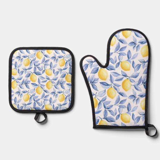 Lemon Lover Ofenhandschuh & Topflappen-Set (Vorderseite)