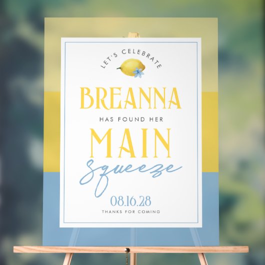 Lemon Main Squeeze 3 Shade Acrylic Begrüßungszeich Acrylschild (Neutral)