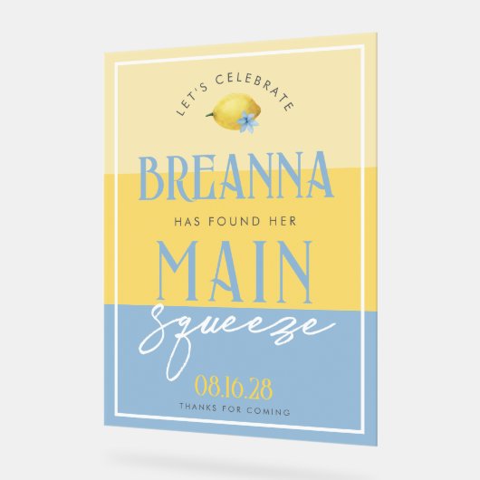 Lemon Main Squeeze 3 Shade Acrylic Begrüßungszeich Acrylschild (Winkel)