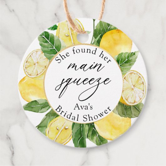 Lemon Main Squeeze Brautparty Classic Geschenkanhänger (Vorderseite)