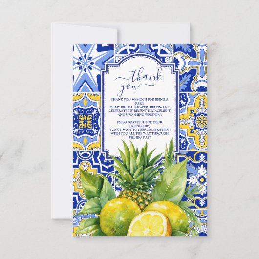 Lemon Main Squeeze Brautparty Dankeskarte (Vorderseite)