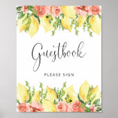Lemon Main Squeeze Brautparty Guest Book Poster (Vorne)