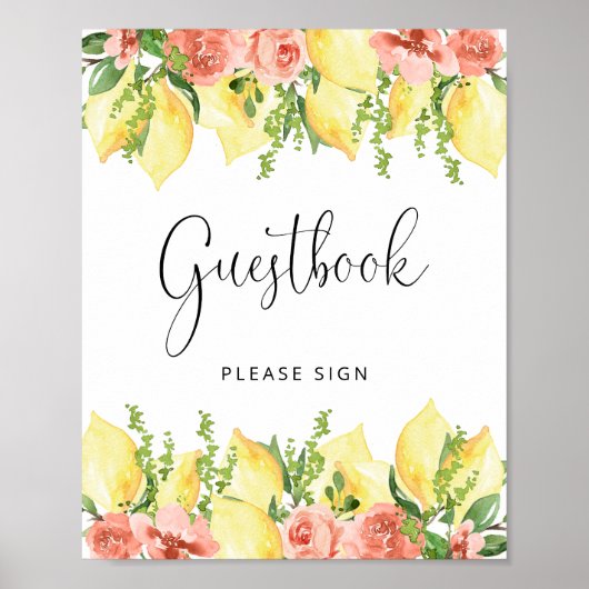 Lemon Main Squeeze Brautparty Guest Book Poster (Vorne)