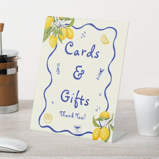 Lemon Main Squeeze Brautparty Karten und Geschenke Sockelschild (In SItu)