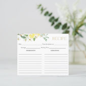 Lemon Main Squeeze Brautparty Rezept Card (Stehend Vorderseite)
