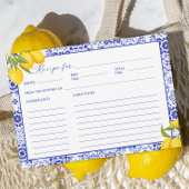 Lemon Main Squeeze Brautparty Rezept Card Einladung