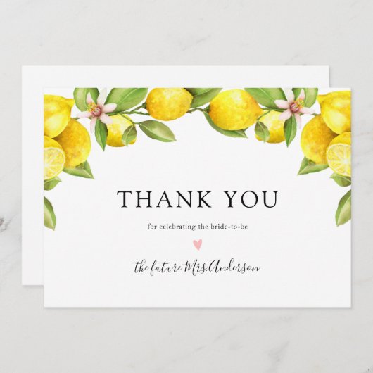 Lemon Main Squeeze Brautparty Vielen Dank (Vorne/Hinten)