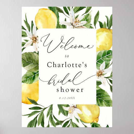 Lemon Main Squeeze Brautparty Willkommenspender Poster (Vorne)