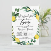 Lemon Main Squeeze Bridal Dusche Einladung (Stehend Vorderseite)