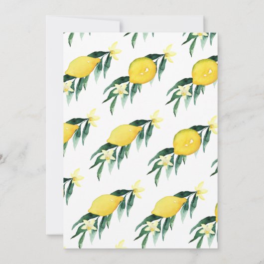 Lemon Main Squeeze Bridal Dusche Einladung (Rückseite)
