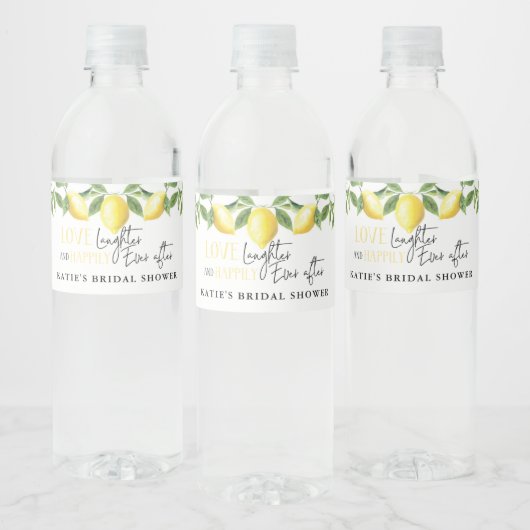 Lemon Main Squeeze Bridal Shower Wedding Favor Wat Wasserflaschenetikett (Flaschen)