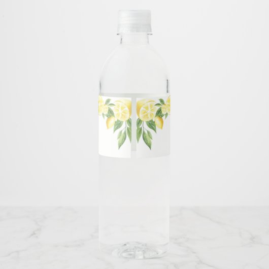 Lemon Main Squeeze Bridal Shower Wedding Favor Wat Wasserflaschenetikett (Rückseite)