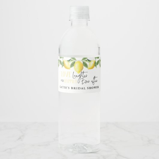 Lemon Main Squeeze Bridal Shower Wedding Favor Wat Wasserflaschenetikett (Vorderseite)
