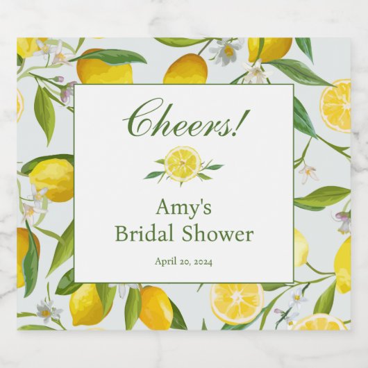 Lemon Main Squeeze Champagner Flaschenetikett Schaumweinetikett (Einzelnes Label)