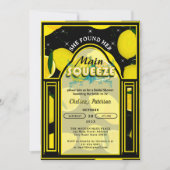 Lemon Main Squeeze Elegante Arch Black and Yellow Einladung (Vorderseite)