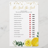 Lemon Main Squeeze Er sagte, sie sagte Spiele (Vorderseite)