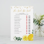 Lemon Main Squeeze Er sagte, sie sagte Spiele (Stehend Vorderseite)