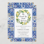 Lemon Main Squeeze Mediterranes Brautparty Inv Einladung (Vorne/Hinten)