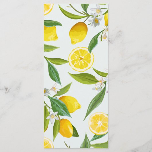 Lemon Main Squeeze Menu Card Menükarte (Rückseite)