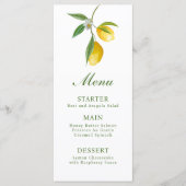 Lemon Main Squeeze Menu Card Menükarte (Vorderseite)