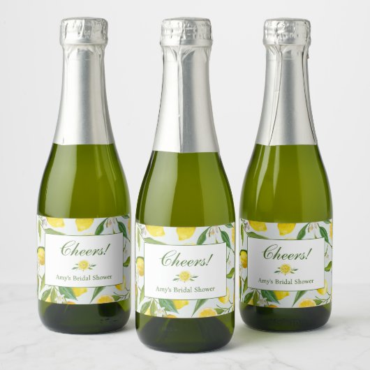 Lemon Main Squeeze Mini Champagne Flasche Schaumweinetikett (Flaschen)