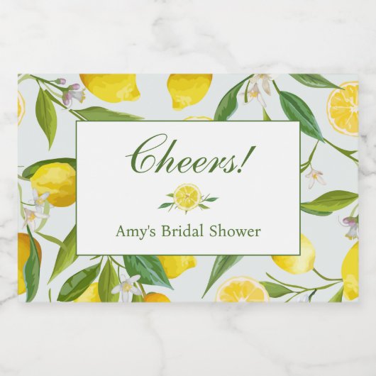 Lemon Main Squeeze Mini Champagne Flasche Schaumweinetikett (Einzelnes Label)