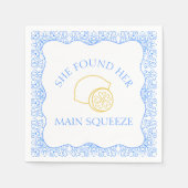 Lemon 'Main Squeeze' Trendy Fun Junggeselinnen-Abs Serviette (Vorderseite)