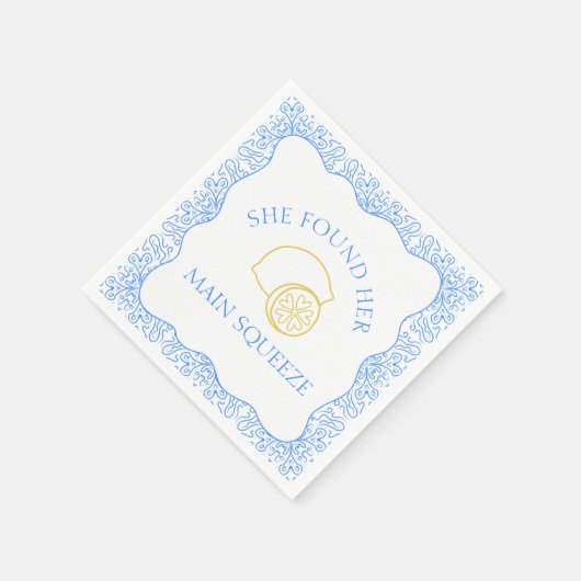 Lemon 'Main Squeeze' Trendy Fun Junggeselinnen-Abs Serviette (Ecke)