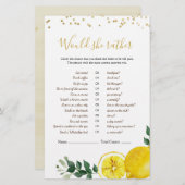 Lemon Main Squeeze würde sie lieber Spiele (Vorne/Hinten)