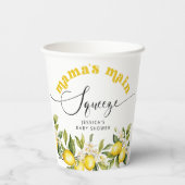 Lemon Mamas Hauptpresse Babydusche Pappbecher (Rückseite)