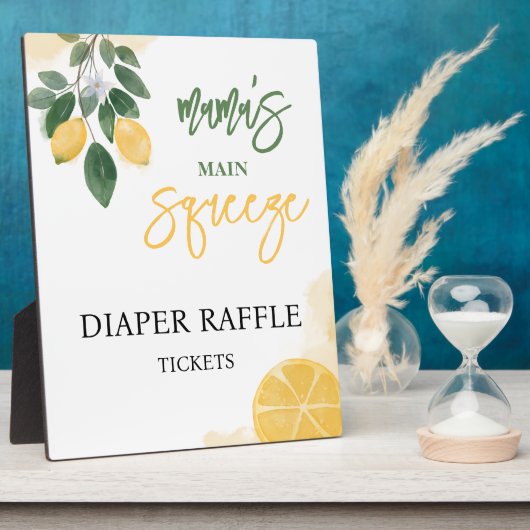 Lemon Mamas Squeeze Diaper Raffle Baby Dusche Fotoplatte (Seite)