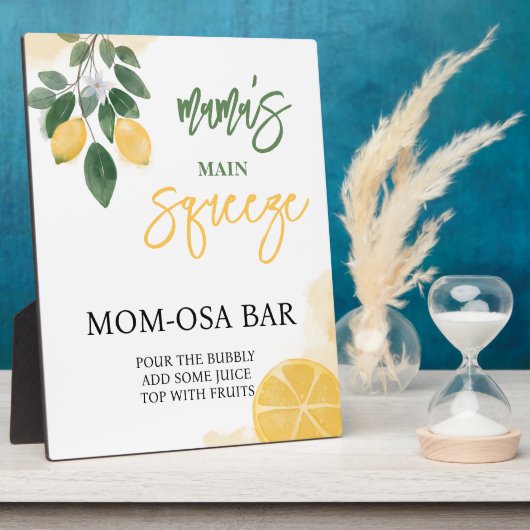 Lemon Mamas Squeeze Mama-osa Bar Sign Baby Dusche Fotoplatte (Seite)